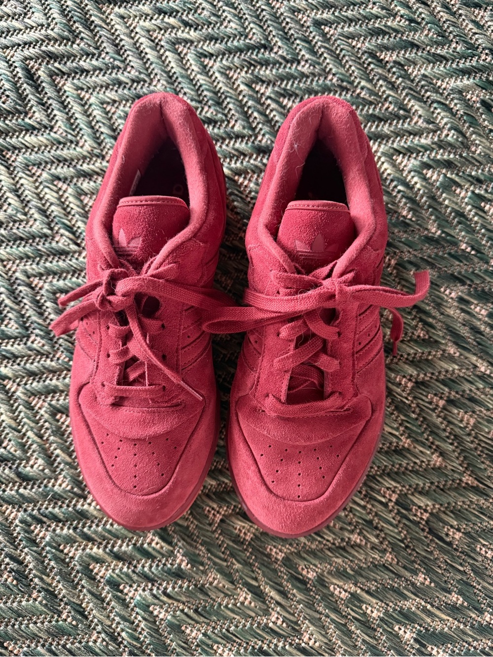adidas Women's Burgundy Suede Lace-Up Sneakers